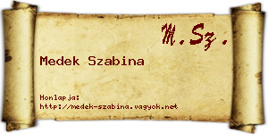 Medek Szabina névjegykártya